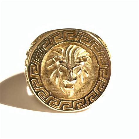 versace ring lion head